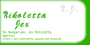 nikoletta jex business card